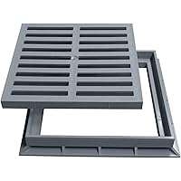 Marley Einlaufrost Rost mit Rahmen 30x30cm begehbar für Einlaufschacht Hofablauf Gully PVC