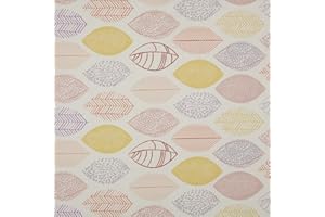 Kt KILOtela - Tela de loneta estampada digital - Half Panamá 100% algodón orgánico, Oeko-Tex Standard 100 - Retal de 100 cm largo x 280 cm ancho | Hojas Discreto - Lila, rosa ─ 1 metro