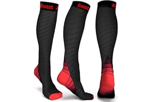 Rwest X Calze Compressione Graduata Donna e Uomo, Calze Elastiche a Compressione Graduata per Sport, Migliora Le Prestazioni per Sport, Corsa, Escursioni, Giri in Bici, Viaggi in Aere