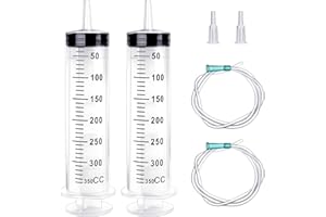 WEFINEST 2 Stück Großer Spritze 250ml 350ml 550ml , Plastikspritze mit Schlauch, Liquid Measuring Syringe, Dosierspritze für Industrie, Individually Sealed Spritze, Plastikspritze für Labor(350mL)