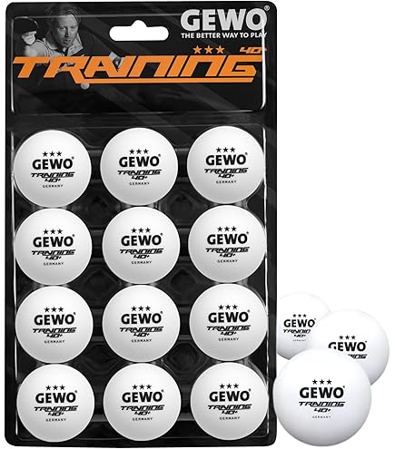 12 Balles De Ping-pong GEWO *** 40+ - Entraînement Intérieur/extérieur
