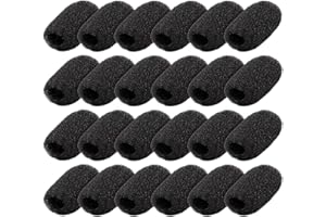 HNJUSR Spugna Microfono,24 Pezzi Protezione in Gommapiuma per Microfono Cuffie,Antivento, Antirumore, Copertura per microfono,per Aula, Sala Conferenze, Interviste ai Notiziari, Performance Sul Palco,KTV