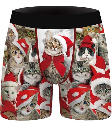 Boxer De Noël Drôle Pour Homme - Motifs Festifs (Père Noël, Bonhommes De Neige...), Confortable Et Respirant