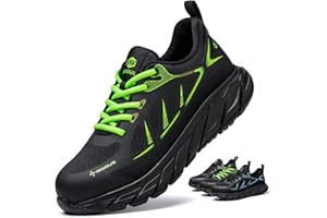 ISOOUS Scarpe Antinfortunistiche Uomo Leggere Scarpe da Lavoro Donna Comodo con Punta in Acciaio Antiscivolo Scarpe Sicurezza