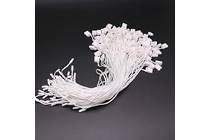LGEGE 300Pcs 18cm(7 inch) White Hang Tag Nylon String Snap Lock Pin Loop Fasteners Hook Ties