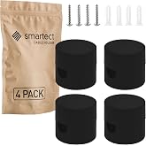 smartect Ceiling and Wall Bracket 4 Pieces for Cables in Black | &Oslash;20 x 18 mm Ceiling fixing with screws and dowels, ceiling d