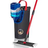 Vileda H2Pro Flat Mop System, Microfiber Grey and Blue | Separate clean and dirty water | One hand wringing | Compact storage