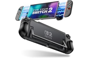 TiMOVO Dockable Case for Nintendo Switch 2 2025, TPU Grip Protective Case Accessories with Quick-Release Design for Switch 2, Anti-Scratch Shockproof Console Hard Cover, Black