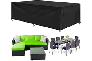HOLEILUCK Bâche Protection Salon De Jardin 195x90x80cm Housse Table Jardin Rectangulaire Bâche Table De Jardin Extérieur Anti-Uv Tissu 420d Oxford Housse Exterieure Mobilier Jardin Bache Pour Salon De Jardin