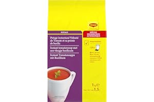 MAGGI PROFESSIONAL Velouté Tomates Basilic - Potage Instantané Tomate avec Basilic - A Faible Teneur en Matières Grasses - Spécial Distribution Automatique - Poche de 1kg