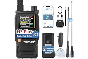 TIDRADIO TD-H3 Plus Ham Radio, Bluetooth-headphone-connectable Walkie Talkies, Wireless Programming, Multi-band Walkie Talkies for Adults Long Range, Emergency Amateur 2 Way Radio-1 Pack