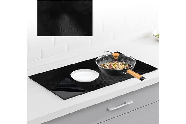 OMJMYY 52 x 80 cm stor induktion skyddsmatta silikon induktionshäll skyddsmatta induktionskokare silikonmatta induktion spisskyddsmatta värmeisolerad dyna för induktionsspis, rektangulär (magnetisk)
