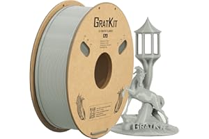 Filamento per stampante 3D GratKit PLA 1KG, filamento PLA 1,75mm, filamento per stampa 3D (Grigio)
