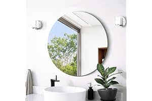 Warmiehomy 50cm Round Bathroom Mirror, Frameless Circle Wall Mounted Mirror for Bathroom, Living Room, Vanity and Entryways
