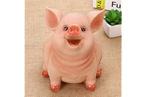 MUSEMUSY Salvadanaio Maialino, Non Apribile Carino Maiale Salvadanaio, Silicone Salvadanaio Bambini per Cameretta, Ricordo o Salvadanaio di Risparmio per Bambini(Rose, L)