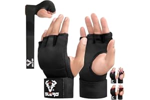 Islero boxing hand wraps 93cm Quick Long wrist straps Gel Inner gloves Elasticated Fist Protection Padded Muay Thai MMA Martial Arts Punching Speed Bag Training Bandages