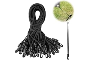 INQUIRLLY Set di 50 corde elastiche con gancio, 20 cm corde elastiche per teloni, ganci elastici per teloni, elastici per teloni occhiellati, usato per Portapacchi, Auto e Bici, Ragni Elastici Militari