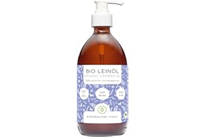 Wolfsbacher Natur Huile de Lin Biologique pour Chiens et Chats, pressée à Froid d'Allemagne, 500ml