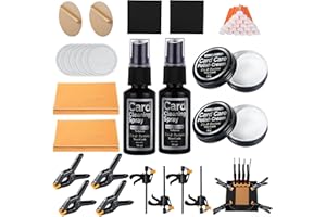 Fiwochic Trading Card Cleaning Kit Card Flattening Kit Repair Accessories Includes 2 Acrylic Discs, 100 Cotton Swabs, 100 Cleaning Pads, 2 Polishing Paste, 2 Cleaners, 2 Yellow Suede Cloths, 8 Small
