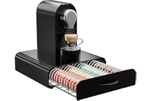Homiu Tassimo Compatible Coffee Pod Holder | Coffee Capsule Holder 64 Pcs | Coffee Pod Storage Drawer Compatible for Tassimo | Coffee Machine Stand Drawer | Kitchen Storage | Tassimo Coffee Pods