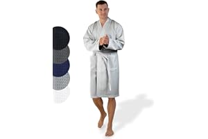 SIEGENTHAL® Herren Bademantel Waffelpique 100% Baumwolle mit Schalkragen Leicht Morgenmantel M bis XXL – Leichter Herren Bademantel, Bequem, Weich, Waschbar, Hohe Qualität, Ideal für den Frühling
