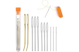 Eupneicu Aghi Per Cucire A Mano [11 Pezzi], Grandi Aghi Per Gli Occhi, Set Di Aghi A Grande Occhio Per Tappezzeria, Lana, Cucito, Maglia [3 Taglie]