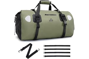 Haimont Waterproof Duffel Bag Roll Top Dry Duffel Bags with Tie Down Straps for Motorbike, Boating,Kayaking, SUP, Travel, 50L/70L