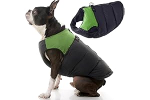 Gooby Chaleco Acolchado para Clima frío para Perros pequeños con Cierre Seguro de Cremallera, XL, Verde