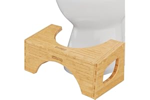 Squatty Potty Original Bamboo Flip - Taburete de inodoro para baño, altura ajustable de 7 y 9 pulgadas, color marrón