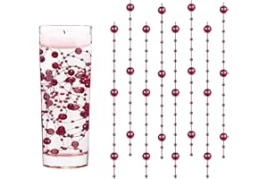 GEFIRE 18 Pezzi Perle Burgundy Color, Floating Pearls Beads, Centrotavola Natalizio, Perle Galleggianti per Vasi, Per Vaso, Riempitivo per Bottiglie D'Acqua, Matrimonio, Decorazione Centrotavola (1.2M)