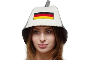 PETRISTOR Chapeau de sauna avec drapeau de l'Allemagne pour homme et femme - Chapeau de sauna finlandais - Chapeau de sauna en feutre - Chapeau pour les amateurs de sauna et de bien-être