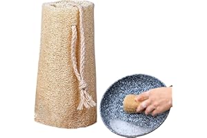 Spugne naturali di luffa per lavare i piatti, 5 x 5 x 8 cm, Ziurmut, fibra di luffa, Off-White