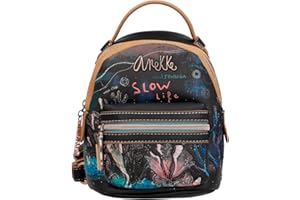 Anekke - Sac à dos pour femme - Mini taille - Fermeture éclair - 2 poignées et 2 poches - Collection Mediterranean - 100 % PU - Dimensions 17 x 21 x 10 cm, multicolore