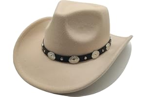 Willheoy Cowboy Hat for Women Western Hat for Men Cowboy Felt Hat Adjustable Outdoor with Shapeable Brim