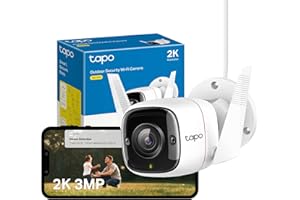Tapo C310 2K 3MP Wired Security Camera Outdoor, Motion Detection, IP66, Built-in Siren, 2-Way Audio, Night Vision, Cloud and Local Storage, Works With Alexa and Google, No Monthly Fee