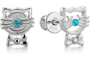 butterfly Filles Argent Boucles D'oreilles Puces 925 Swarovski Elements Originaux Chat Emballage écologique Cadeau de Communion
