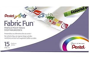 Pentel PTS Pastelli per Tessuti Fabric Fun confezione 15 colori