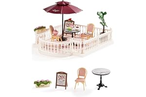 Rolife Kit fai da te in miniatura per adulti, per costruire casa, scrivania, libreria, decorazione, kit artigianali per adulti, idea regalo per ragazze, ragazzi e bambini (elegante terrazza caffè)