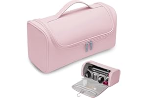 Linpr Custodia da Viaggio Impermeabile Compatibile con Dyson Airwrap/Supersonic - Organizer Portatile con Gancio per Arricciacapelli, Accessori e Styler - Borsa Multitasche Protettiva (Rosa)