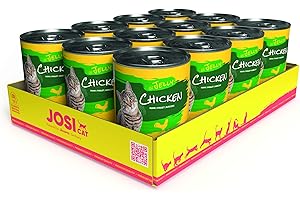 JosiCat Chicken in Jelly (12 x 400 g) | Nourriture Humide de qualité supérieure avec Poulet | pour Chats Adultes | Nourriture pour Chat sans céréales | Alimenté par Josera