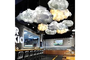 GUANSHAN 1 PC Simulazione Lampada a sospensione a forma di nuvola Lampadario a nuvola in PVC creativo in fibra sintetica Lampada da soffitto a nuvola galleggiante per camera da letto, camera dei bambini