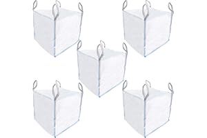 GBBSAFETY Bulk Bag Tonne Bag FIBC Heavy Duty Builders With Handles Strong White Bags Jumbo Waste Storage Industrial Sack - 85 X 85 X 85 CM – One Ton - 1000KG SWL (5)