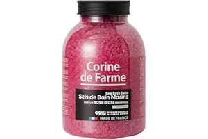 Corine de Farme Sels de Bain Marins Sensual Rose - Sels Parfumés à la Rose pour le Bain ou le Spa - Formule 99% naturelle, Adaptée aux Peaux Sensibles - Moment Détente, Zen & Sensualité - 1.3 kg