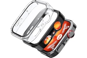 Fitudoos [2 Stück Harte PC Hülle mit Panzerglas Displayschutz Kompatibel mit Huawei Watch Fit 4 Pro,Hochempfindliche Leichte Anti-Fall Schutzhülle, Rundum Schutzhülle -Schwarz-Transparent