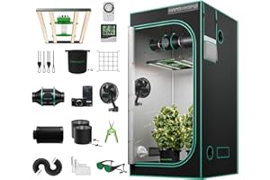 MARS HYDRO Kit completo de carpa de cultivo con FC3000 Samsung LM301H, lámpara LED de cultivo ajustable por aplicación, 100x100x180 cm, caja de cultivo Mylar altamente reflectante 1680D, kit completo