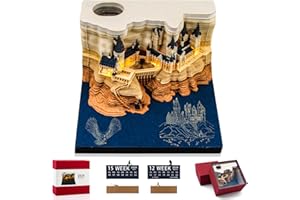 WDJLNZB Calendrier de Bureau Créatif 3D, Calendrier Hebdomadaire de Bureau 2026, 3D Bloc-Notes D'art À Déchirer avec Lumière et Porte-Stylo, Décoration à Faire Soi-Même, Cadeau pour le Bureau ou la Maison