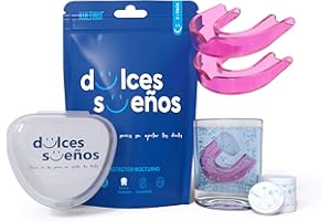 KULTIMA® Férula Descarga Bruxismo Nocturna + 6 Tabletas Limpiadoras. 2 Bucales Dentales Moldeables para Dormir. Solución Contra Rechinar Dientes, Trastornos ATM, NO BPA Práctica Deportiva (ROSA, L)
