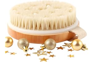 Stephanie Franck Beauty - Spazzola per il Corpo per Dry Brushing - per il Massaggio a Secco del Corpo - con Setole Naturali e in Legno di Ciliegio