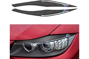 OYDDL Auto Scheinwerfer Augenbraue Augenlider Aufkleber Kohlefaser Augenbrauenverkleidung Kompatibel mit BMW 3er E90 2009 2010 2011 2012 Zubehör