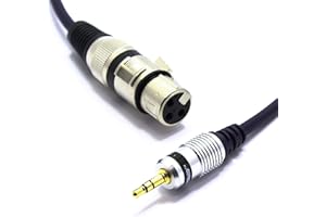 XLR Femmina a mini jack 3,5 stereo Cavo per Microfono 3m VITALCO AUX Jack 3.5mm TRS Audio a 3 Pin Connettore Adattatore